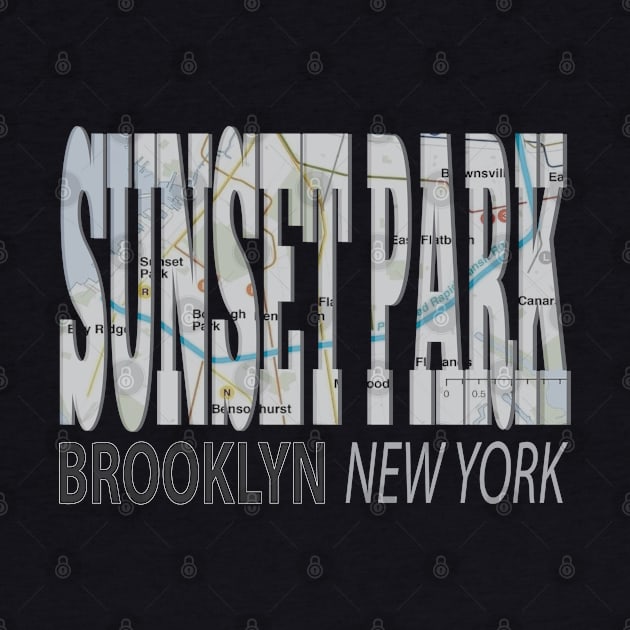 Fun Cool Sunset Park Brooklyn New York with Subway Map by Envision Styles